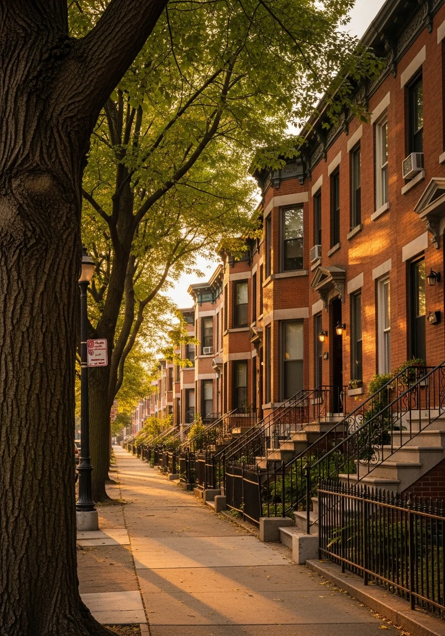 Southern Cincinnati neighborhood street with Victorian-era homes and mature trees lining a residential block.